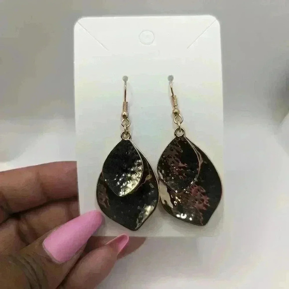 Teardrop GoldTone earring bundle set of 3 earrings - Picture 4 of 6